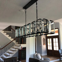 Rylight 12/14/16/18/22-Light Rectangular Crystal Candle Chandelier