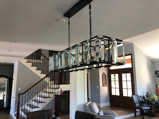 Rylight 12/14/16/18/22-ثريا بشمعة كريستال مستطيلة الشكل