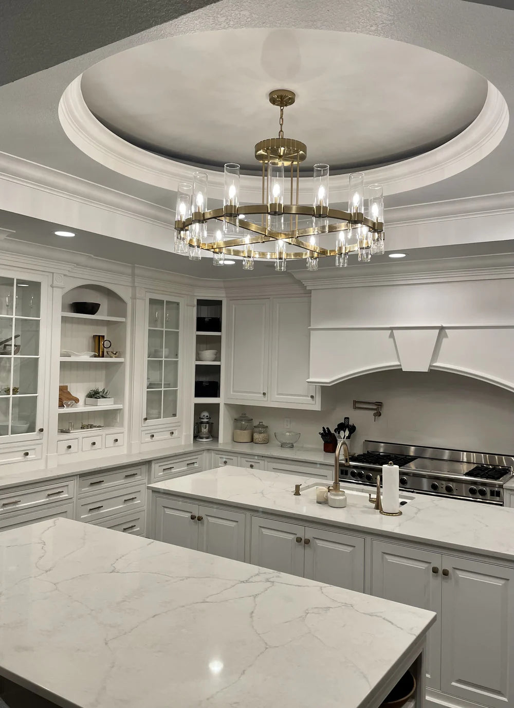 ثريا الشموع ذات الطراز الحديث من Rylight باللون النحاسي/الذهبي