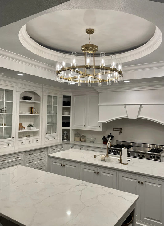 ثريا الشموع ذات الطراز الحديث من Rylight باللون النحاسي/الذهبي