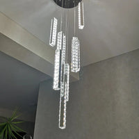 Rylight 12/15/18/21/24-lichte spiraalvormige kristallen kroonluchter