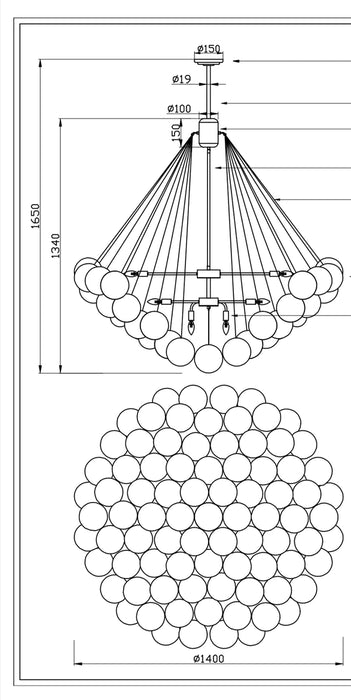 Rylight Cloud ballonnen glazen kroonluchter