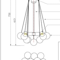 Rylight Cloud ballonnen glazen kroonluchter