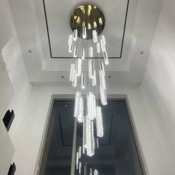 Rylight 12/15/18/21/24-lichte spiraalvormige kristallen kroonluchter