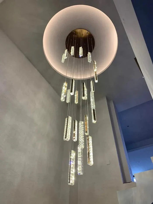 Rylight 12/15/18/21/24-lichte spiraalvormige kristallen kroonluchter