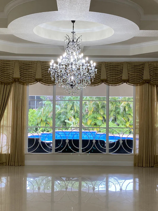 Rylight 25/50-lichts traditionele kaars-kristallen kroonluchter