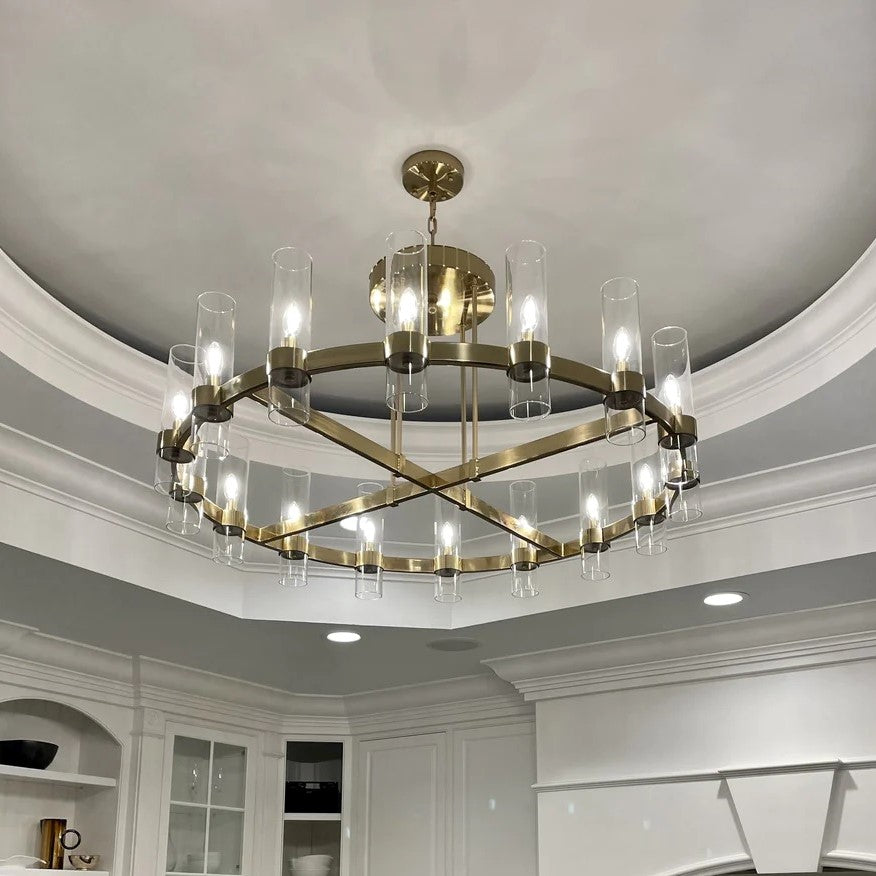 ثريا الشموع ذات الطراز الحديث من Rylight باللون النحاسي/الذهبي