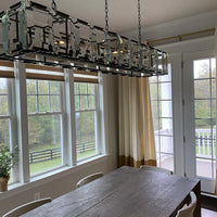 Rylight 12/14/16/18/22-Light Rectangular Crystal Candle Chandelier