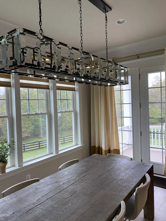 Rylight 12/14/16/18/22-ثريا بشمعة كريستال مستطيلة الشكل