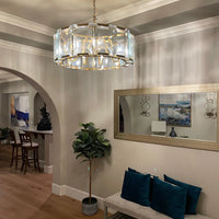 Rylight 4/7/10/14-Light Round Crystal Chandelier in Brass/Black Finish