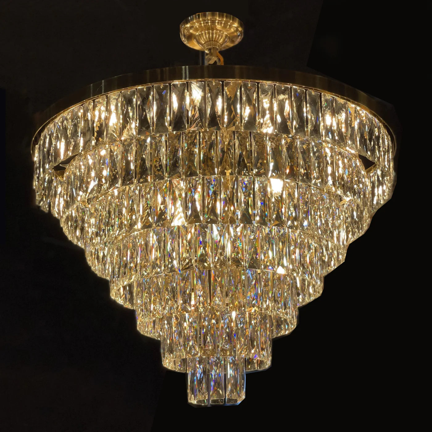 Rylight 5/7/10-Tier High Quality Crystal Chandelier with Gold Finish