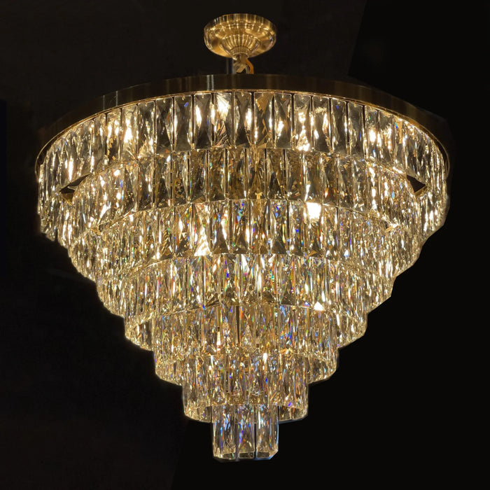 Rylight 5/7/10-Tier High Quality Crystal Chandelier with Gold Finish