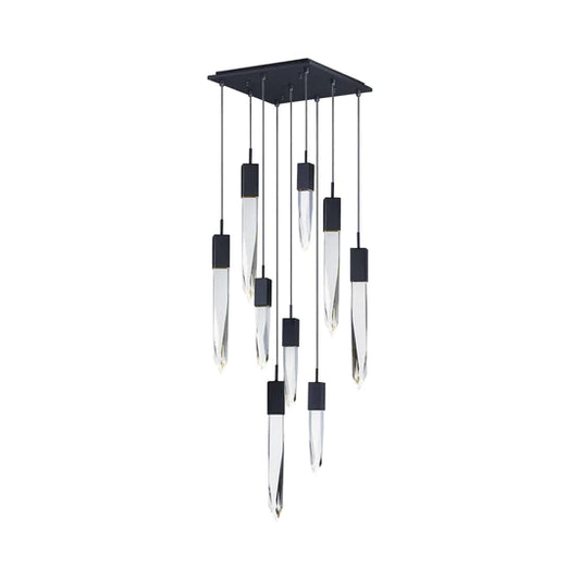 مصباح السقف المستدير/المستطيل الحديث والفاخر من Rylight باللون الأسود