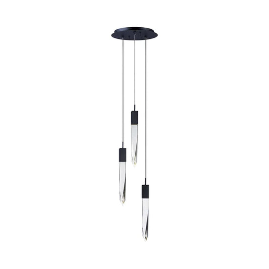 مصباح السقف المستدير/المستطيل الحديث والفاخر من Rylight باللون الأسود