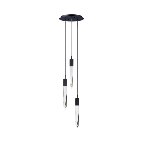 Rylight moderne en luxe ronde/rechthoekige plafondhanglamp in zwarte afwerking