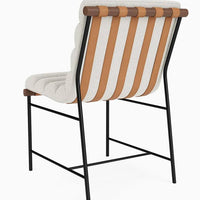 Bouclé/lederen eetkamerstoelen