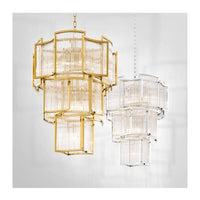 ثريا كريستالية ذات طراز فاخر من Rylight باللون الذهبي/الكروم