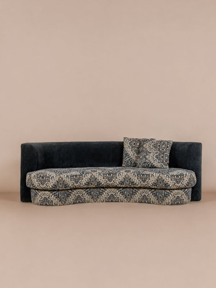 Lagom Mid‑Century Curved Luxury Upholstered Sofa for Living Room