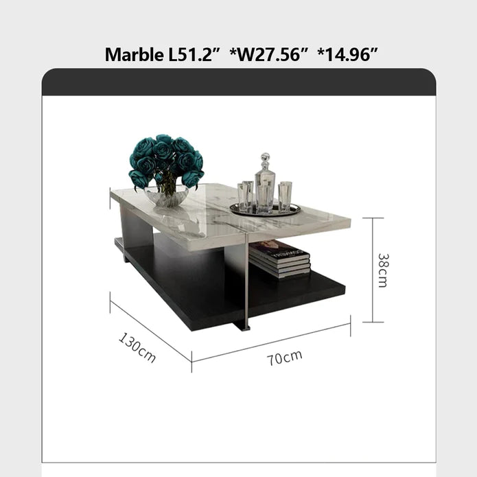 Modern Minimalism Wood/Marble Coffee Table