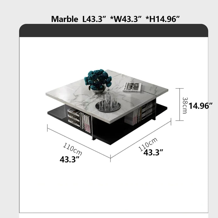 Modern Minimalism Wood/Marble Coffee Table