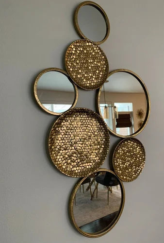 Wall Art Decorative Large Round Gold Mirror