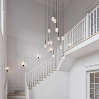 Rylight 1/3/6/13-Globes helder/wit glazen hangende kroonluchter 