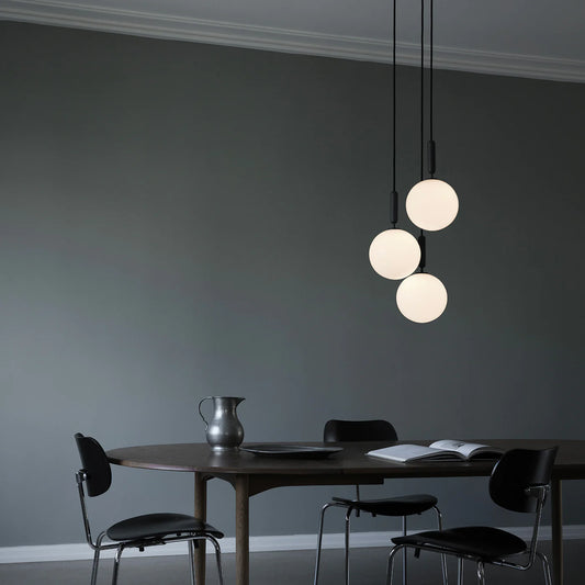 Rylight 1/3/6/13-Globes helder/wit glazen hangende kroonluchter 