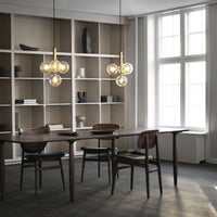 Rylight 1/3/6/13-Globes helder/wit glazen hangende kroonluchter 