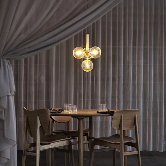 Rylight 1/3/6/13-Globes helder/wit glazen hangende kroonluchter 