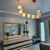 Rylight Modern Simple Acrylic Pearl Necklace Chandelier