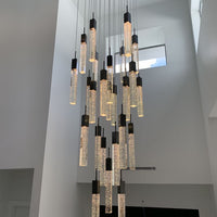 ثريا Rylight 3/7/13/25/41-Light Glacier Bubble Crystsal باللون الذهبي/الكروم/الأسود