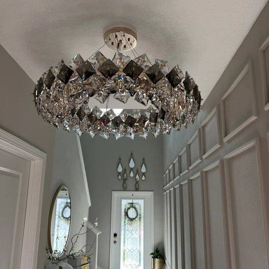 Rylight 6/8 lichte ruitvormige kristallen kroonluchter