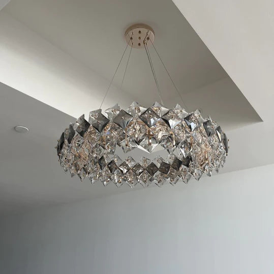 Rylight 6/8 lichte ruitvormige kristallen kroonluchter