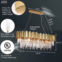 ثريا كريستالية فاخرة كبيرة مستديرة/بيضاوية متعددة الطبقات من رايلايت لايت