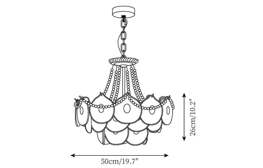 Rylight 3/4/5-laags parelketting glazen kroonluchter