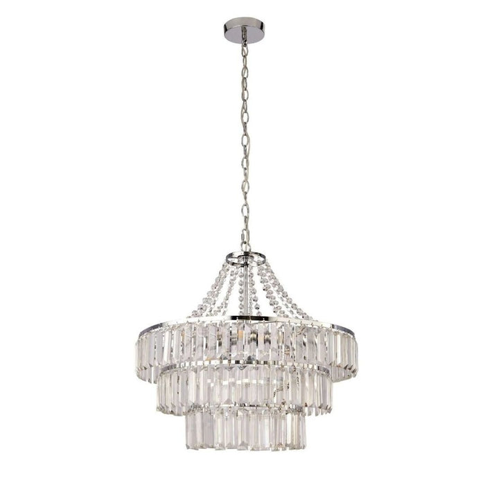 Rylight 3-Tier Round Polished Chrome Crystal Chandelier