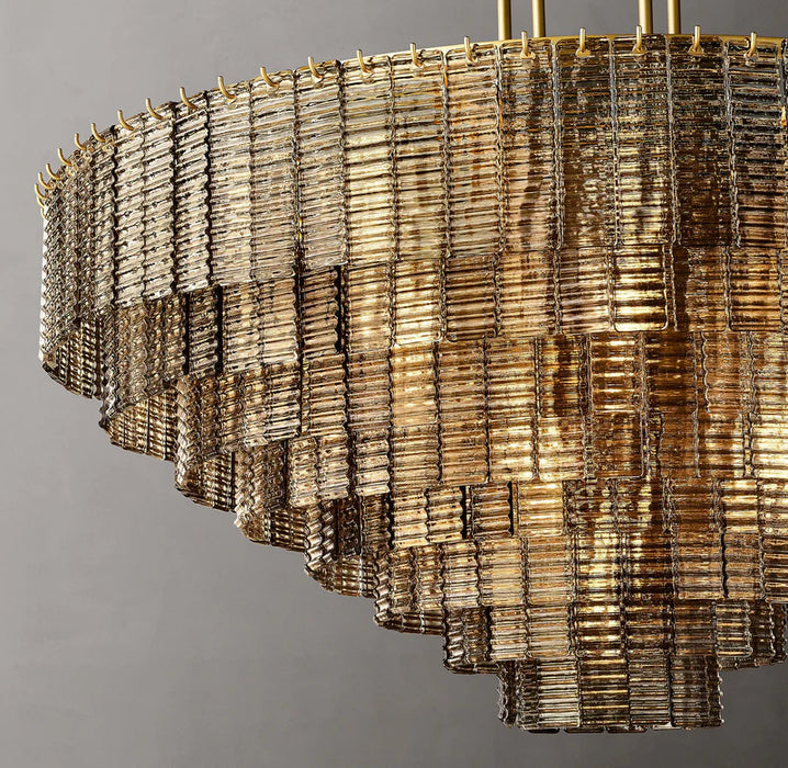 Rylight 9/12/16-Light Round Faceted Glass Chandelier
