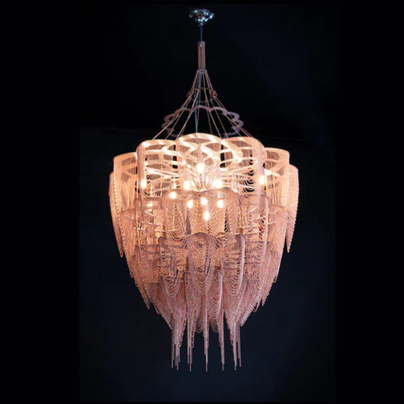 Rylight 13/19-Light Extra Large Creative Multi-tiered Personalized Tassel Chandelier
