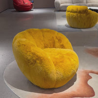 Rylight Modern Luxury Yellow Teddy Barrel Accent Chair