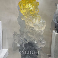 Yellow Gradient Transparent Resin Sculpture
