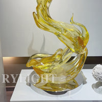 Golden Transparent Abstract Art Sculpture