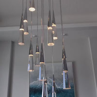 Rylight 1/13/25-licht gepolijst chroom kristallen LED-hanglamp