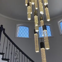 ثريا Rylight 3/7/13/25/41-Light Glacier Bubble Crystsal باللون الذهبي/الكروم/الأسود