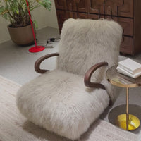 Aveline Ivory Lamb Wool Lounge Chair