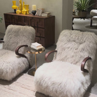 Aveline Ivory Lamb Wool Lounge Chair