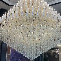 Rylight 24/40/50/66/105/138/186/294-Light اضافية كبيرة تقليدية فاخرة متعددة الطبقات شمعة فرع ديكور كريستال الثريا