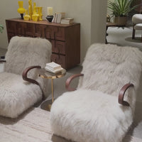 Rylight Luxury Exclusive Tanyang Lamb Wool Upholstered Lounge Chair