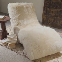 Rylight Luxury Modern Furry Plush Curved Chaise Lounge