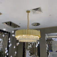 ثريا كريستالية مستديرة/مستطيلة بطبقتين من رايلايت