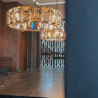 Rylight 4/7/10/14-Light Round Crystal Chandelier in Brass/Black Finish